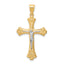 10K w/Rhodium Fleur De Lis Crucifix Pendant