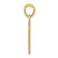 10K Gold Diamond-Cut Cross Pendant with Polished Solid Design