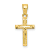 10k Diamond-Cut Cross Pendant