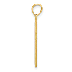 10K Yellow Gold Cross Pendant with Polished Solid Design Sophia Jewelers