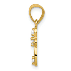 10K Gold CZ Cross Pendant with Polished Finish Elegant & Solid Design