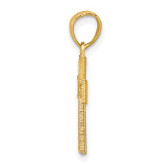 10K Yellow Gold Cross Pendant with Polished Finish Solid Cast Design
