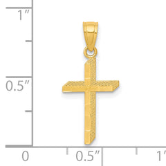 10K Yellow Gold Cross Pendant with Polished Solid Finish