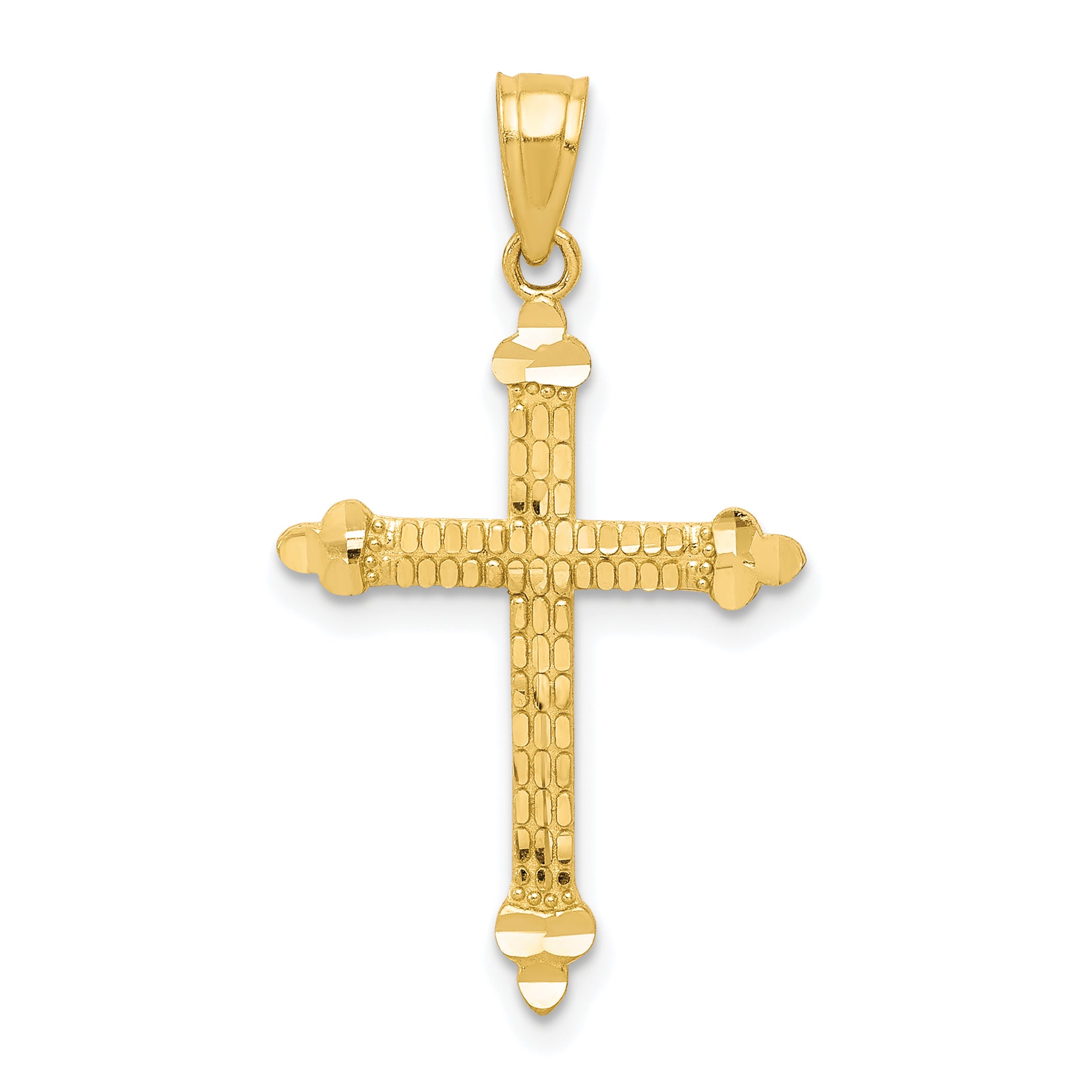 10k Budded Cross Pendant