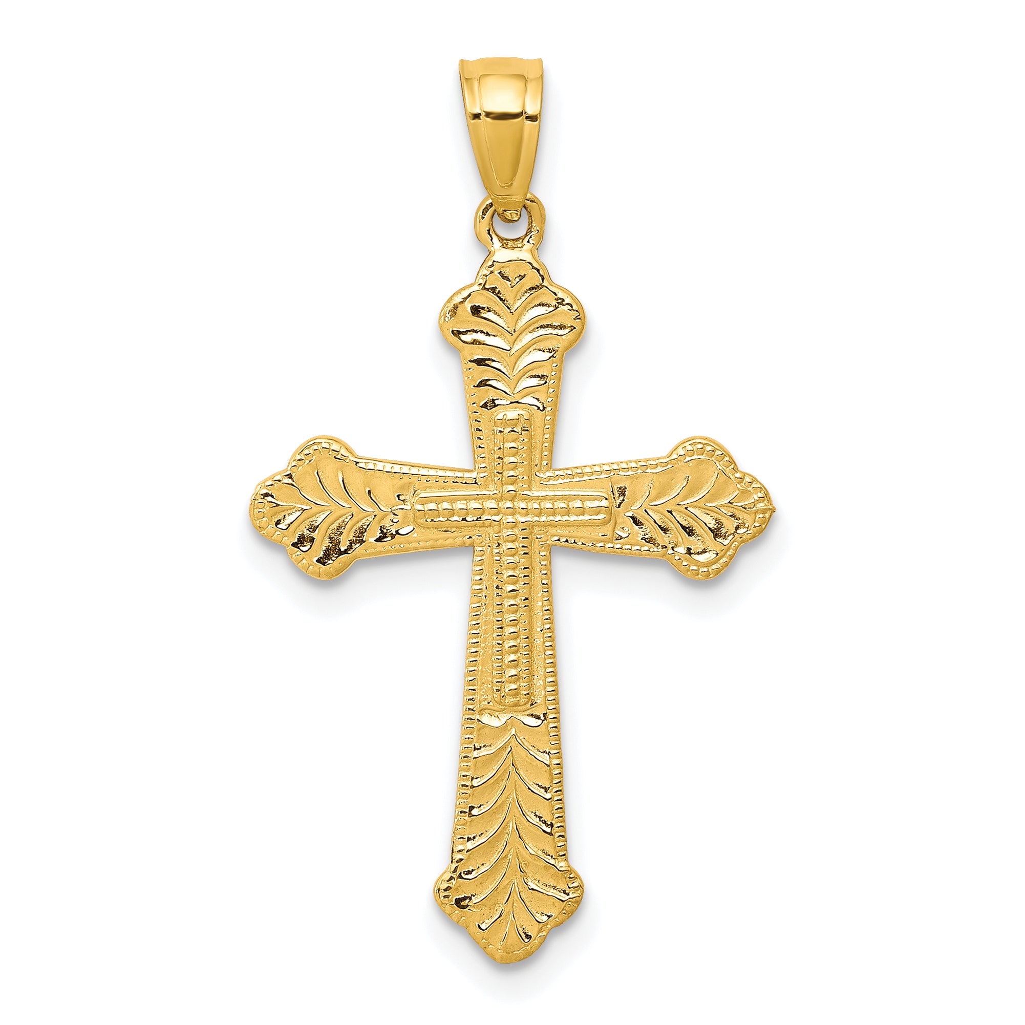 10k Budded Cross Pendant