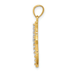 10K Gold CZ Cross Pendant with Polished Finish and Solid Design