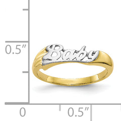10K With Rhodium BABY Child's Ring