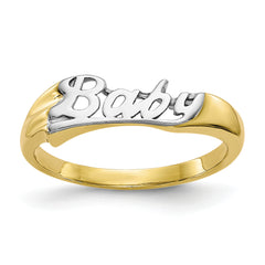 10K With Rhodium BABY Child's Ring