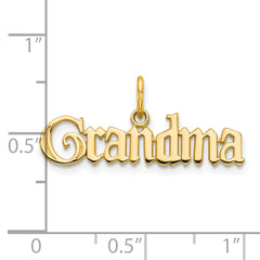 10K Gold Polished GRANDMA Charm Pendant Solid, Elegant Design