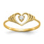 Cubic Zirconia Heart Ring in 10K Yellow Gold, Size 6 - Sophia Jewelers