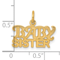 10K Yellow Gold Baby Sister Charm with Polished Finish Solid Design