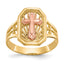 10k Two-tone Filigree Cross Ring