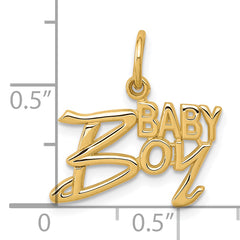 10K Gold Baby Boy Charm with Polished Finish Solid & Elegant