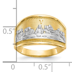 10k & Rhodium Ladies Last Supper Ring