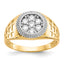 Men's Cubic Zirconia Cluster Ring in 10K Yellow Gold, Size 10 - Sophia Jewelers
