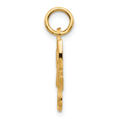 10K Yellow Gold Baby Girl Charm with Polished Solid Design