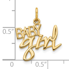 10K Yellow Gold Baby Girl Charm with Polished Solid Design