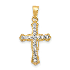10k CZ Cross Pendant