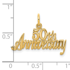 10K Gold 50th Anniversary Polished Charm Elegant Solid Design