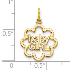10K Gold Baby Girl Charm with Polished Finish and Solid Design