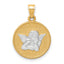 Round Angel Pendant in 10K Yellow Gold, 22mm - Sophia Jewelers