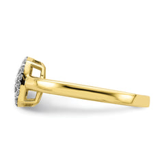 10K Square CZ Fancy Ring