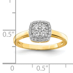 10K Square CZ Fancy Ring