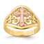 Filigree Cross Ring in 10K Two-Tone Gold, Size 7 - Sophia Jewelers