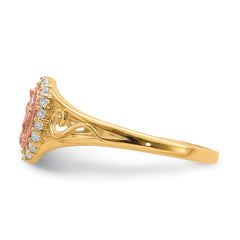 10K Two-Tone CZ Guadalupe Ring