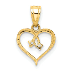 10K CZ Heart Pendant