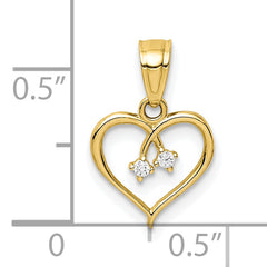 10K CZ Heart Pendant