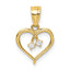 10K CZ Heart Pendant