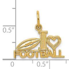 10K Gold Football Charm with Polished Finish Solid & Elegant Design