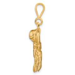 10K Gold Polished Football Charm Pendant in Solid Yellow Gold