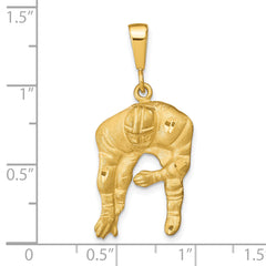10K Gold Polished Football Charm Pendant in Solid Yellow Gold