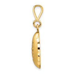 10K Gold Polished Football Charm Solid Pendant for Sports Fans