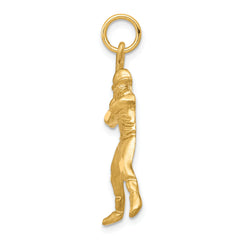 10K Gold Baseball Charm with Polished Finish Solid Design
