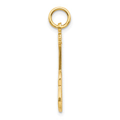 10K Yellow Gold Guitar Charm Polished Solid Pendant for Music Lovers