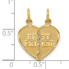 10K Gold Best Friend Break-Apart Charm Polished Solid Pendant Set