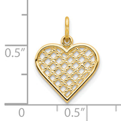 10K Yellow Gold Heart Charm with Polished Finish Elegant & Solid Design