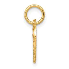 10K Gold Heart Charm with Polished Finish Elegant Solid Design