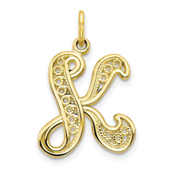 10K Yellow Gold Initial K Pendant Elegant, Personalized Jewelry Gift