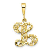 10K Yellow Gold Initial L Pendant Elegant Personalized Charm