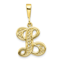 10K Yellow Gold Initial L Pendant Elegant Personalized Charm
