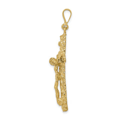 10K Gold Crucifix Charm with Polished Finish Solid, Elegant Design