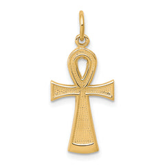 10k Solid Flat-Backed Ankh/Egyptian Cross Pendant