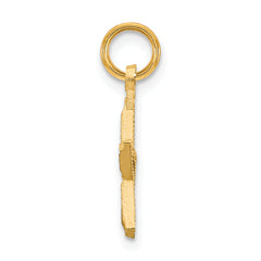 10K Gold Star Charm Pendant with Polished Diamond-Cut Design