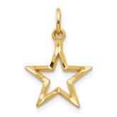 10K Diamond-Cut Flat Back Star Charm