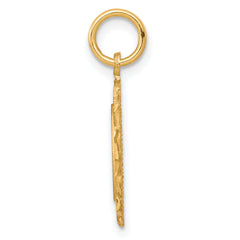 10K Gold Engravable Charm with Filigree Edges Elegant Polished Finish