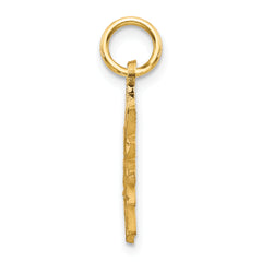 10K Gold Sun Charm Pendant with Polished Finish Elegant Yellow Design